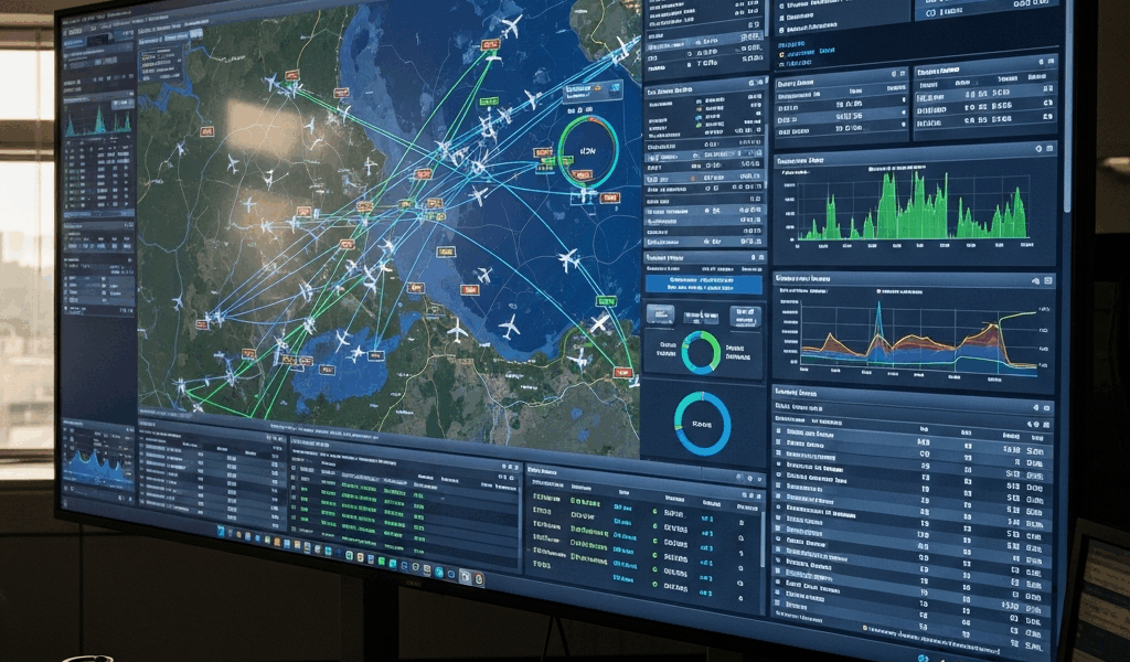 aircraft data visualization dashboard with ADS-B flight tracking