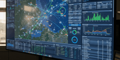 aircraft data visualization dashboard with ADS-B flight tracking