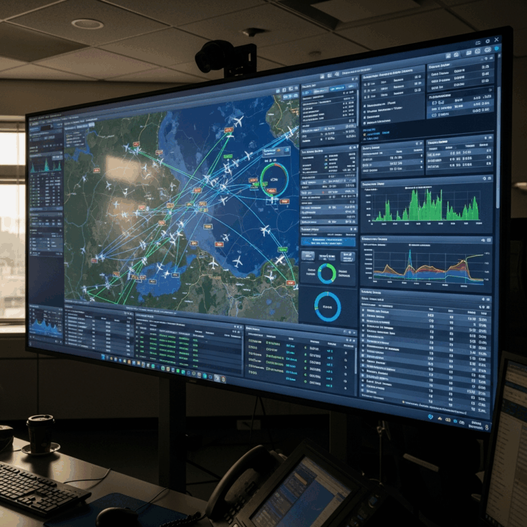 aircraft data visualization dashboard with ADS-B flight tracking